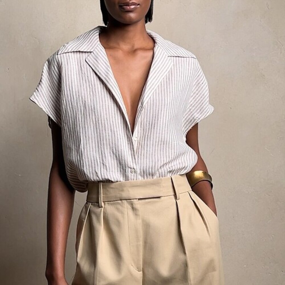 Banana Republic Clara Linen Short-Sleeve Shirt - NWT